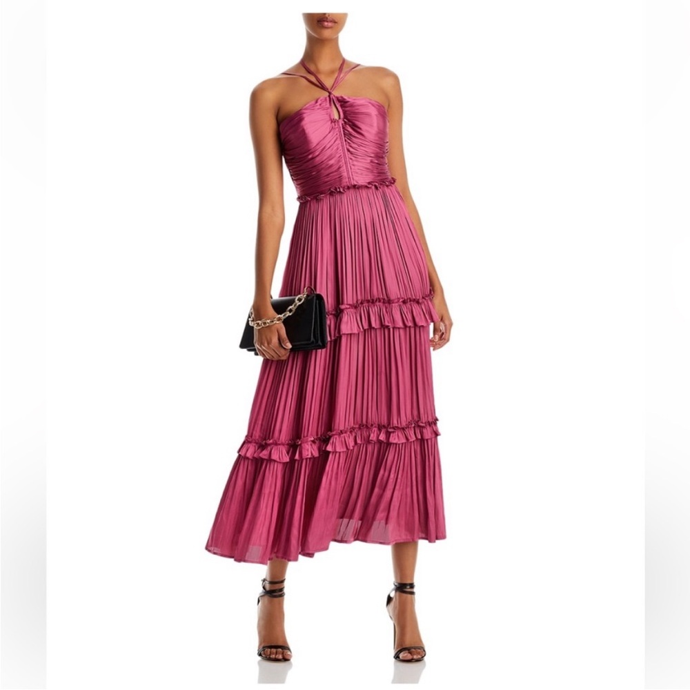 Aqua (Bloomingdale’s) Strappy Ruched Midi Dress